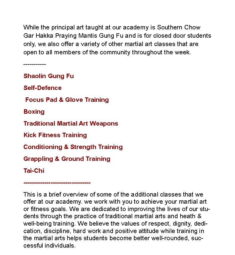 Chow Gar classes in Galway