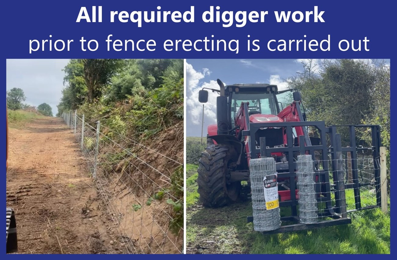 All required digger groundwork undertaken prior to fencing in Mayo