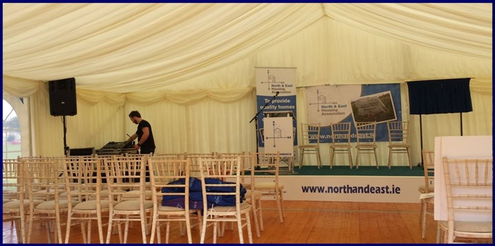 Corporate marquee hire in Balbriggan, Laytown and Bettystown is provided by LM Marquees