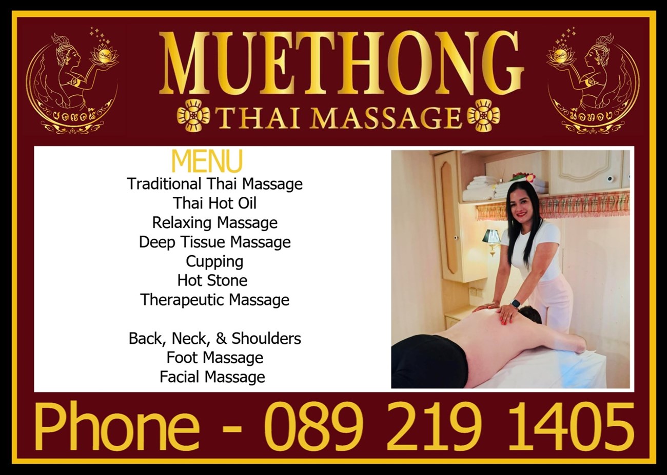 Massage in Cavan - carried out by Muethong Thai Massage