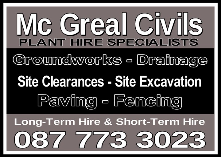 Plant hire in Castlebar, Claremorris, and Westport - from McGreal Civils