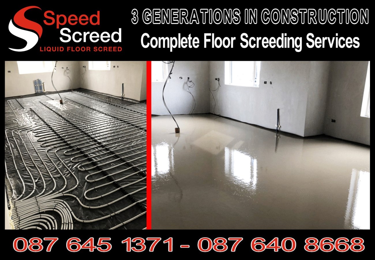 Liquid floor screeding in Swords, North County Dublin - carried out by Swords Floor Screeding