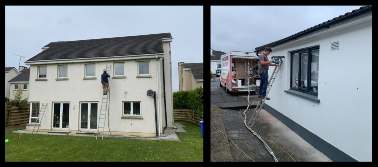 Cavity wall insulation installs in Waterford - carried out by Waterford Cavity Wall Insulation